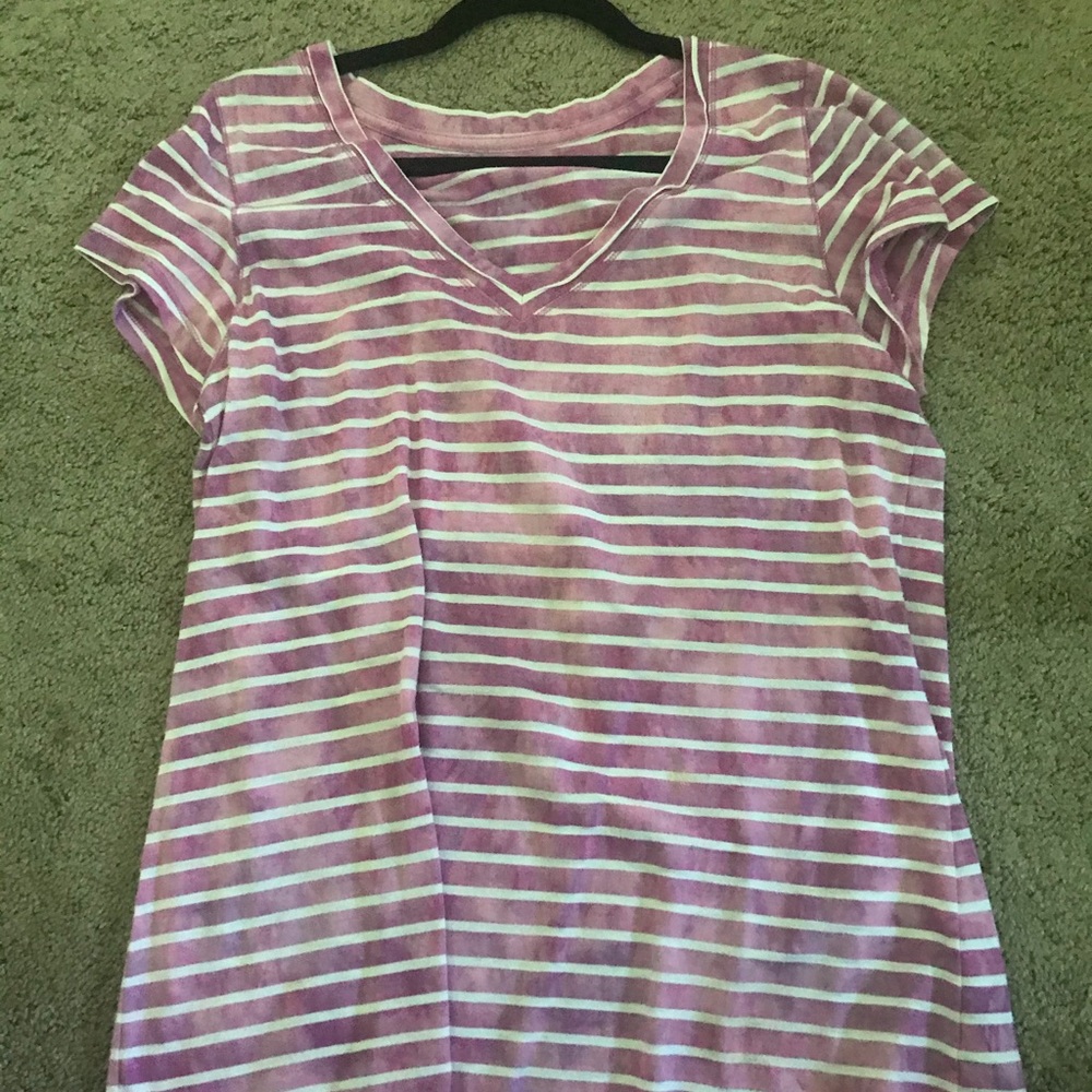 White and light purple tshirt